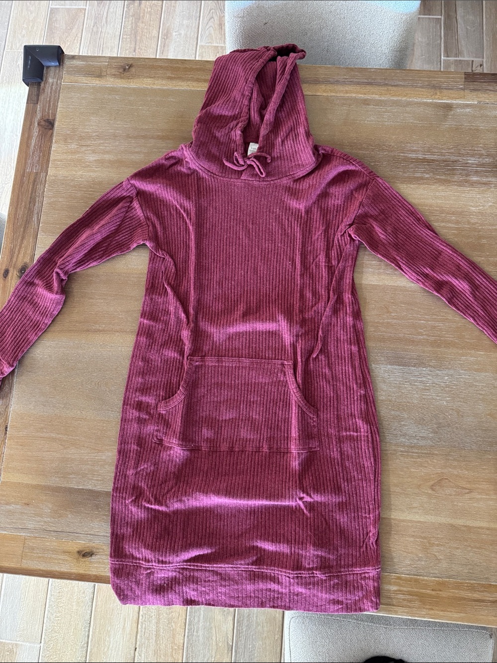 Kate Quinn Ribbed Hooded Sweatshirt Dress